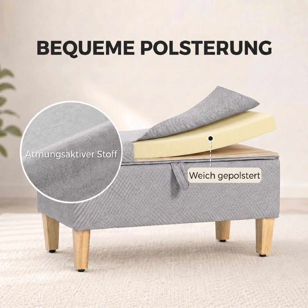 Poltrona con pouf e contenitore ¨C Minimal ¨C Grigio chiaro
