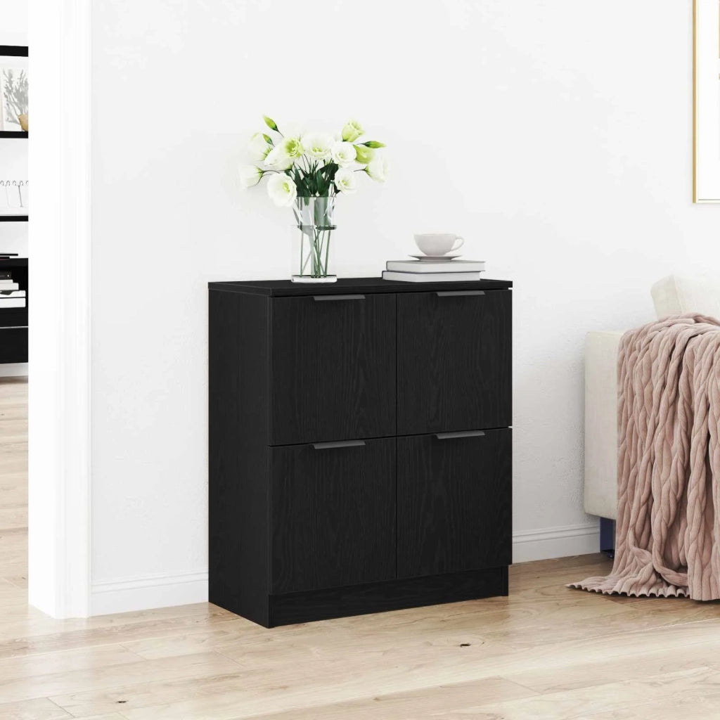 Credenza | Madia | Buffet da pranzo | Armadio da pranzo Rovere Nero 60 x 30 x 70 cm Legno multistrato