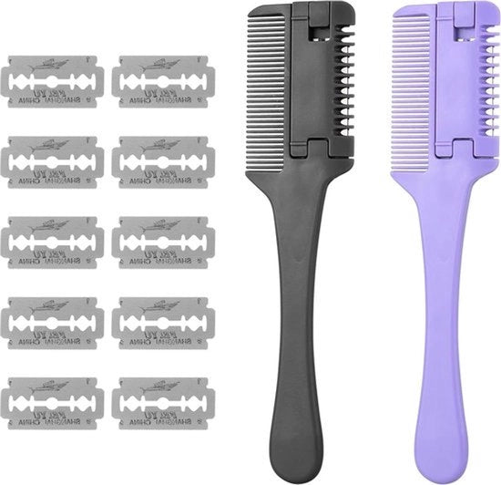 Tondeuse a doppia lama per taglia capelli, inclusa lama per capelli doppio taglio per taglia capelli - 10 set di spare parts - per adulti e bambini - uso domestico - 2 pezzi