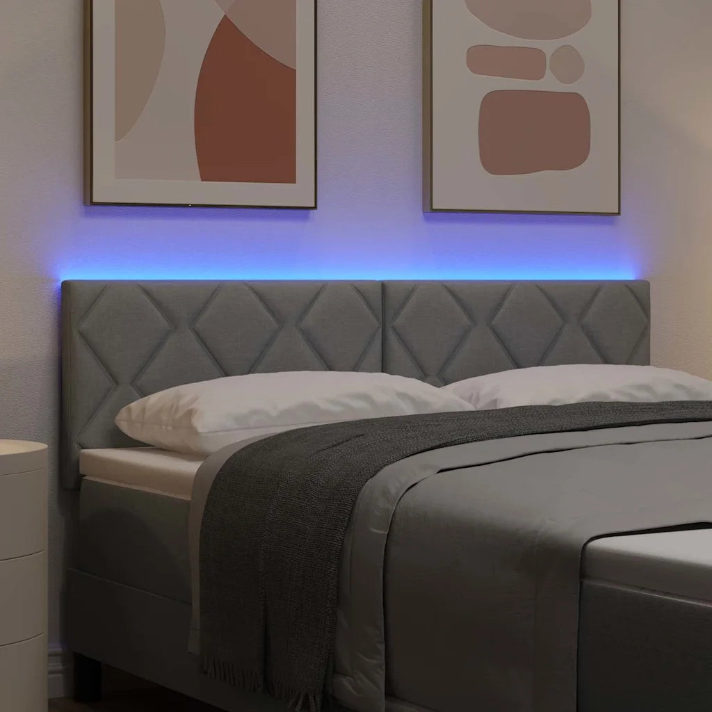 Testiera | Testata LED Grigio chiaro 160 cm Tessuto