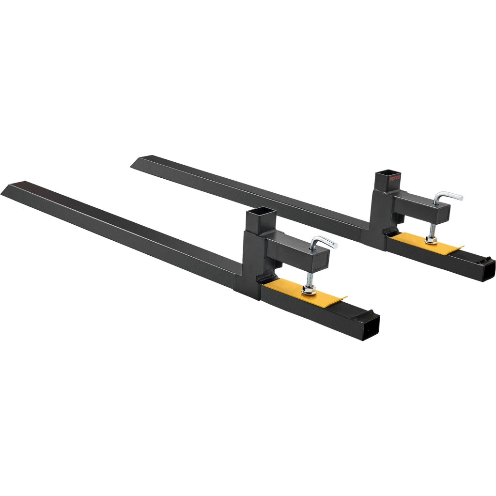Coppia di Forche per Pallet per Benne Trattori e Minipala HC60-2000 in Acciaio 149cm Capacità 907kg Forche Rimovibili Robuste