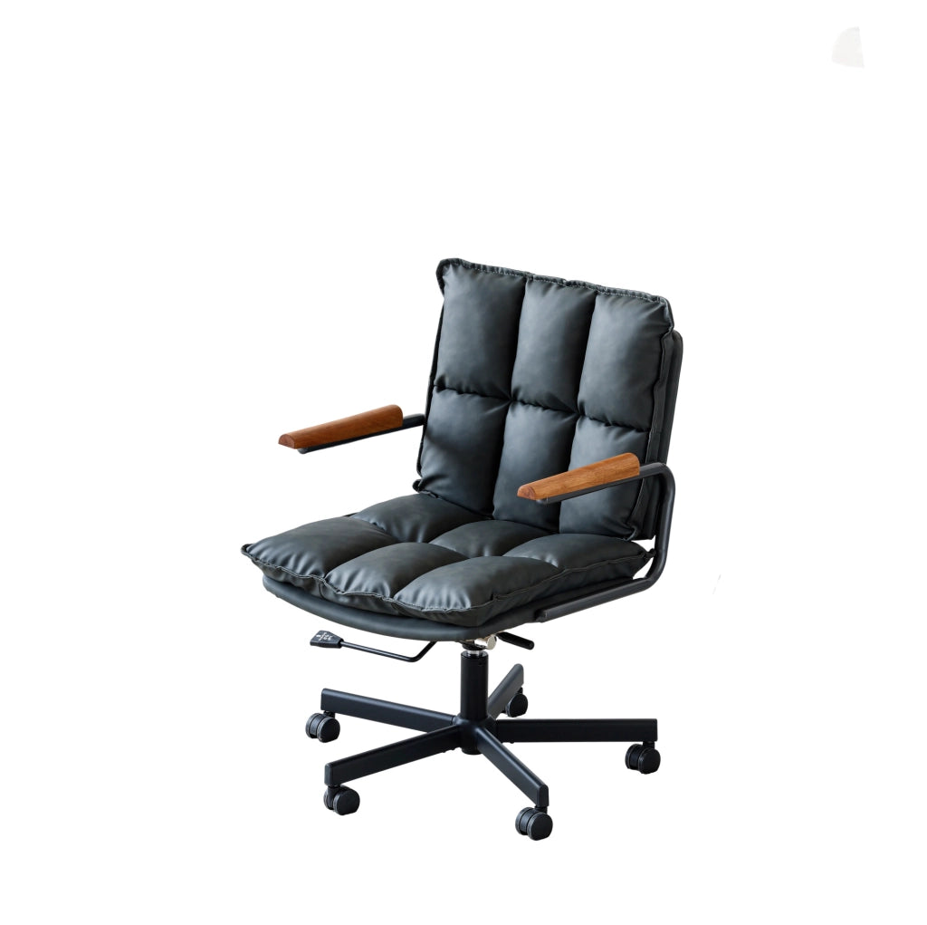 Sedia da ufficio girevole con schienale ergonomico e altezza regolabile; nera
