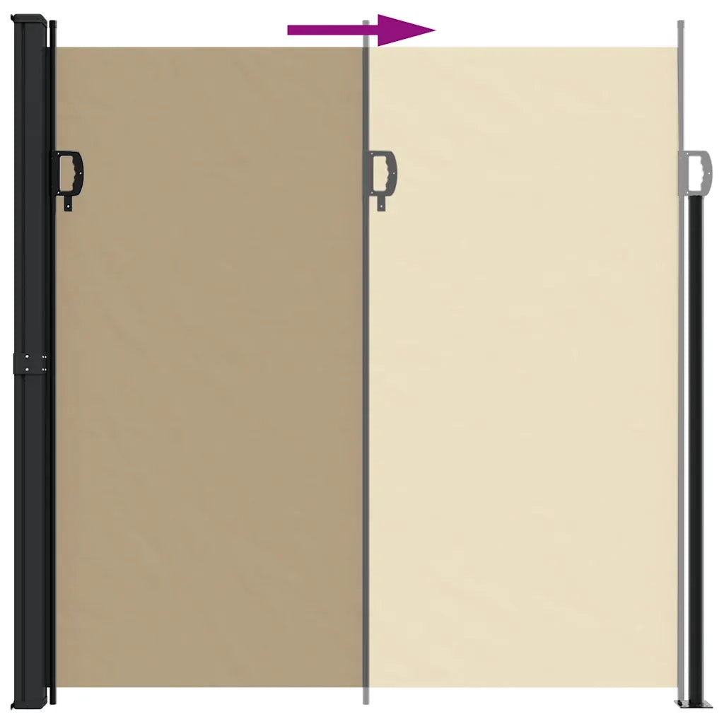 Tenda da Sole Laterale Retrattile-Tenda parasole per balcone per giardino Beige 200x600 cm