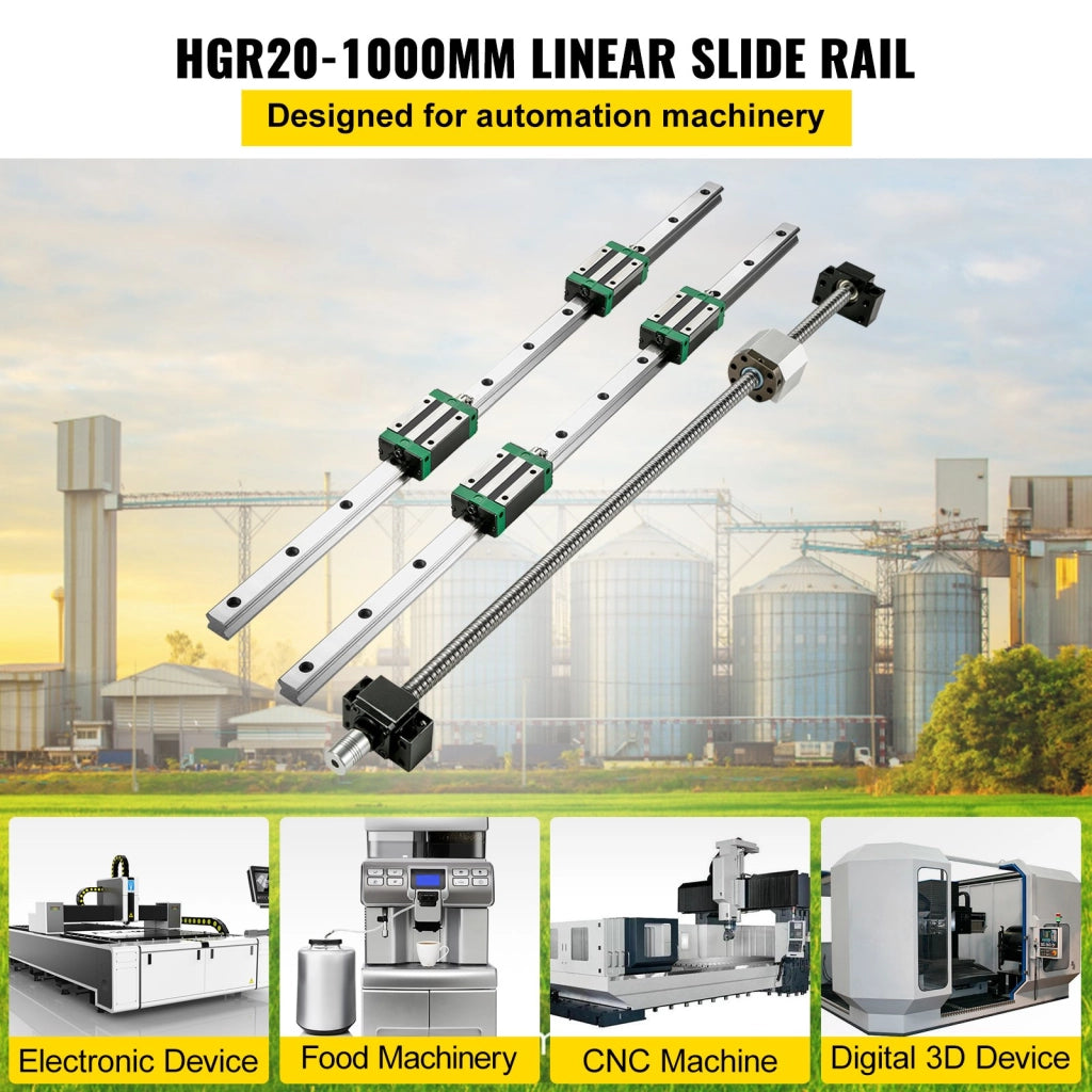 Guida di Scorrimento Lineare HGR20-1000mm in Acciaio Gcr15 per Kit CNC Fai da Te Robusta e Facile da Montare