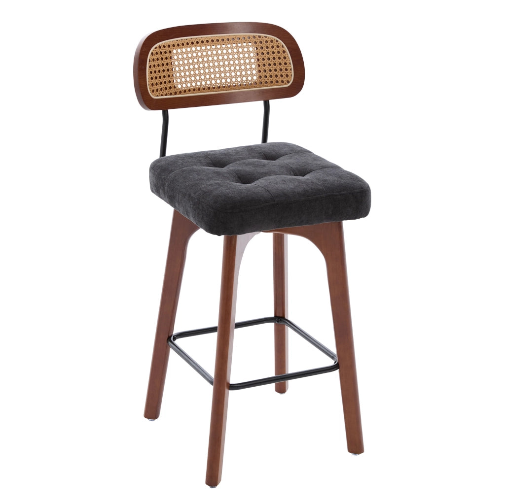Set di 2 sgabelli da bar girevoli 44x51x96 cm in legno nero