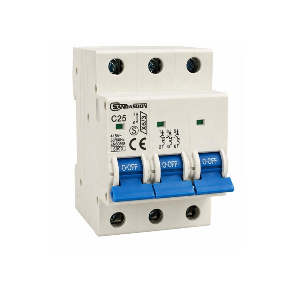 EcoPrice Inter. Magnetotermico 3 Din C 25A SD-X6-3P-C25