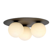 Plafoniera Emibig Solar 3 luci E14 dimmerabile nero/opalino