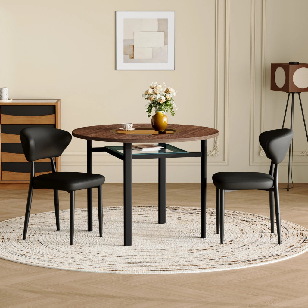 Set tavolo rotondo Ø100 cm con sedie nere