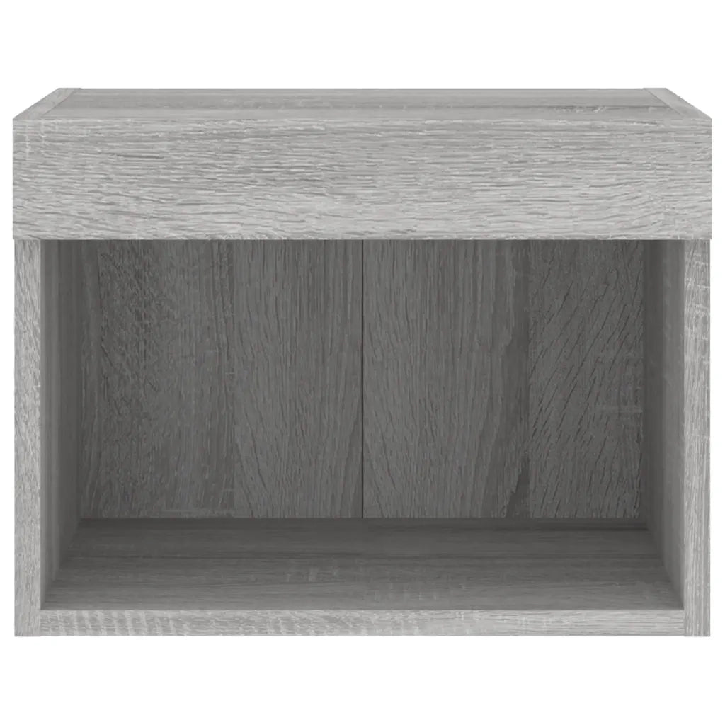Comodino con Luci LED a Parete-Tavolino da notte Grigio Sonoma 821390