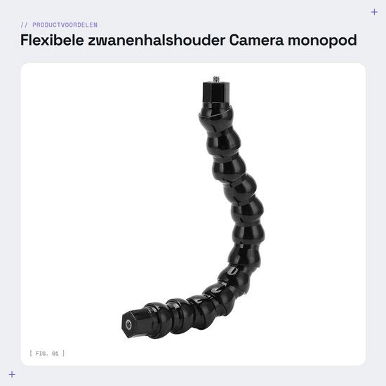 Sostegno monopodo flessibile a 12 sezioni - 1/4 pollici foro di vite - supporto per fotocamera sportiva - leggero e duraturo - raggiungibile ogni angolo di ripresa - braccio per fotocamera