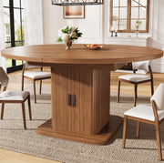 Tavolo da pranzo ovale allungabile con vano contenitore 110-149,8 cm