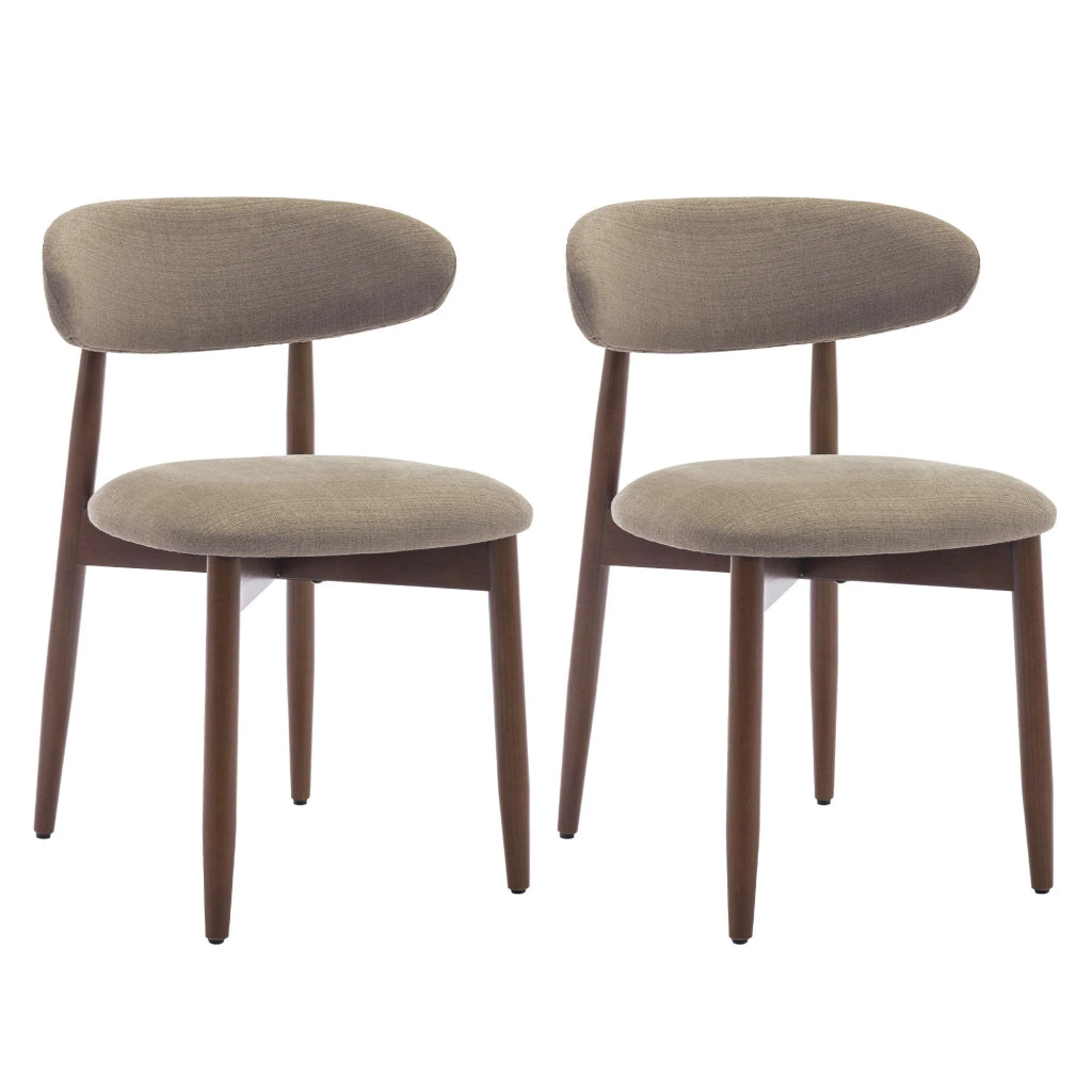 Set di 2 Sedie, Stile Moderno, Ideali per Sala da Pranzo e Cucina - Marrone