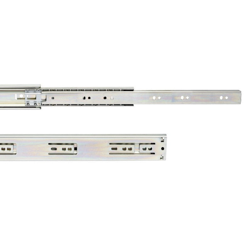 Set di guide a sfera per cassetti a estrazione totale, altezza 45 mm, lunghezza 450 mm, Acciaio, Zincato bianco
