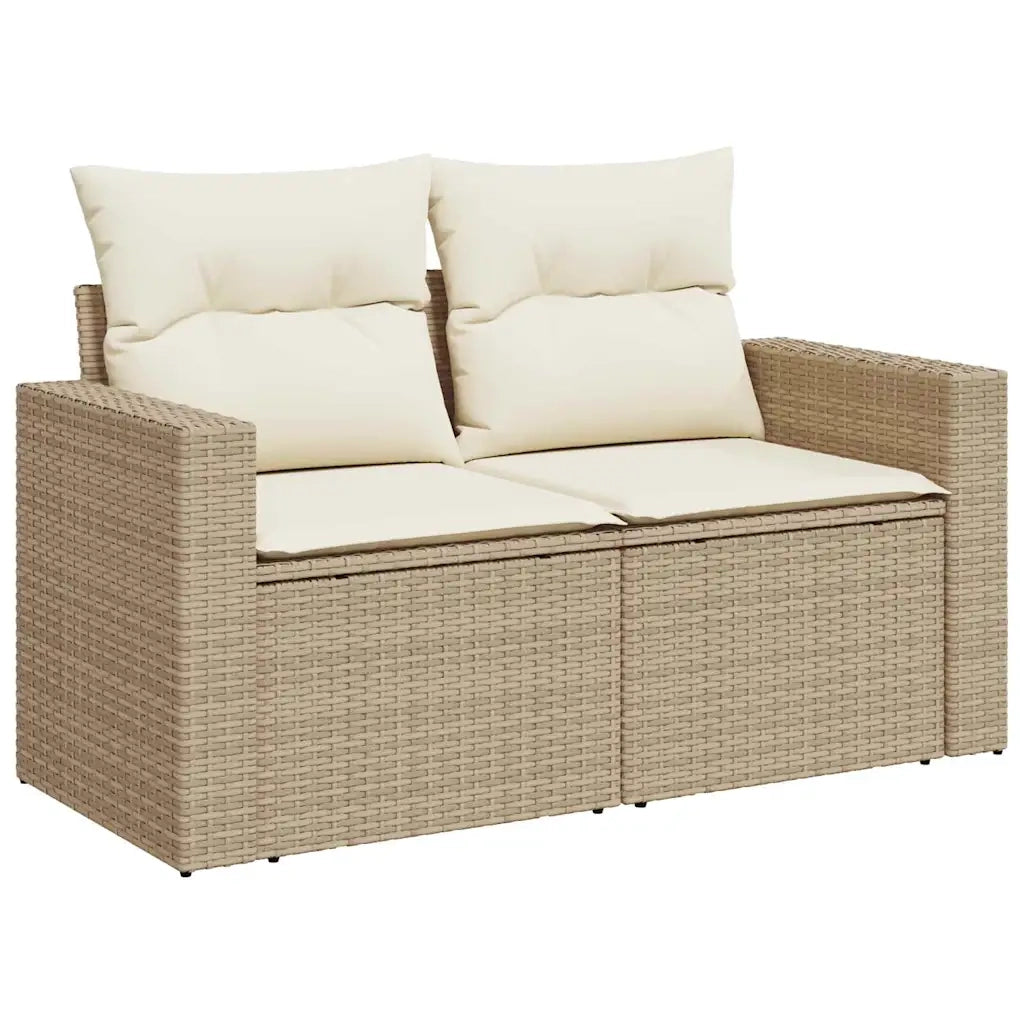 Set Divano da Giardino 11 pcs Beige polyrattan