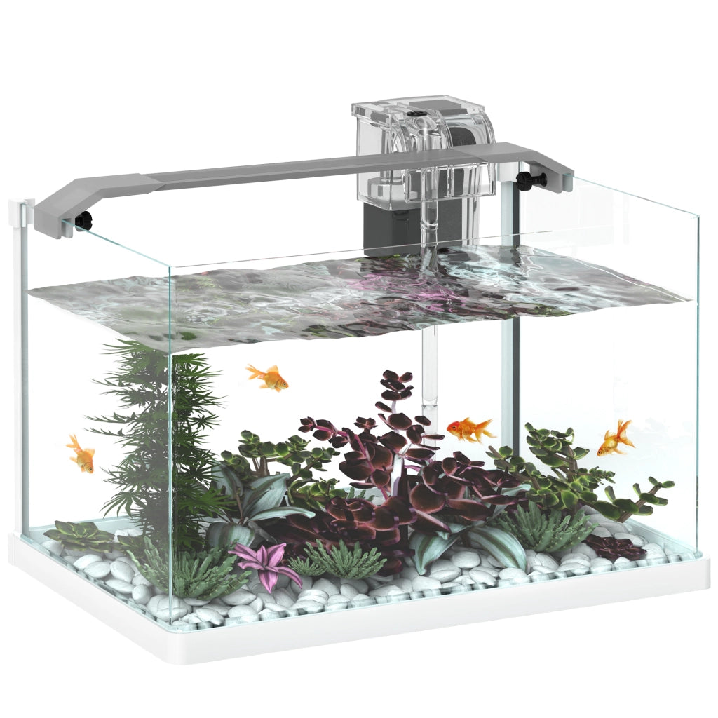 Acquario in vetro con LED ¨C Xylo ¨C 20L con pompa filtro 38x26x27cm bianco