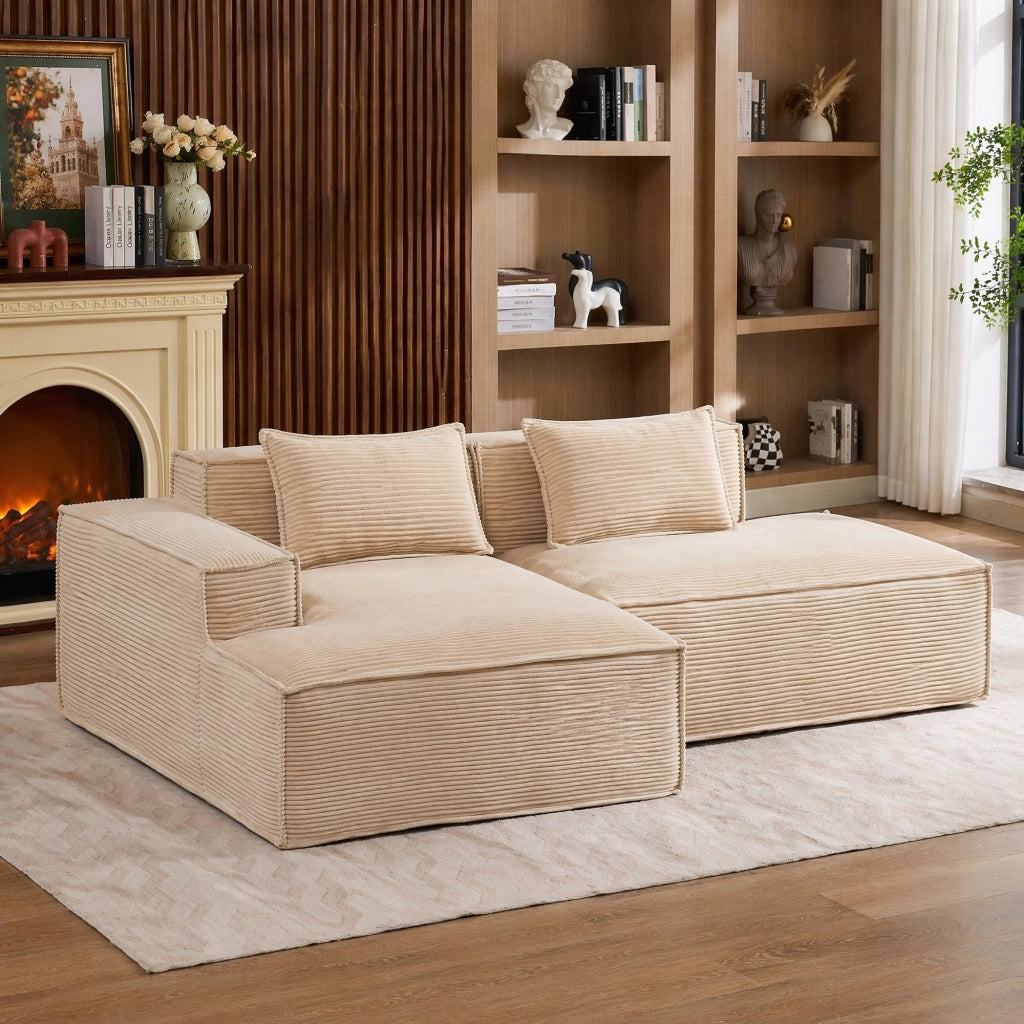 Divano imbottito 235 cm in poliestere khaki con molle insacchettate HOMVRA