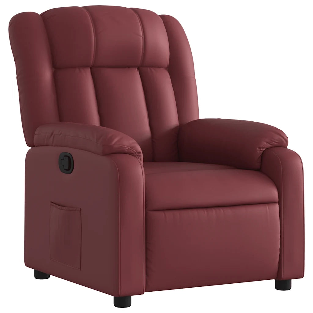 Poltrona Reclinabile Rosso Vino in Similpelle 373564