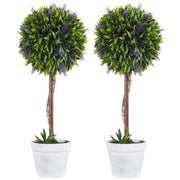 Set 2 Piante Artificiali Lavanda con Vaso ¨C Xylo ¨C Verde 60 cm