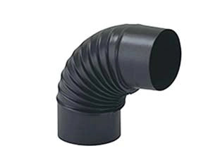 GOMITO 90  ° PORCELLANATO STUFE A LEGNA NERO OPACO ALA SMALTO CLASSIC   EE ¸ mm.120    ALA