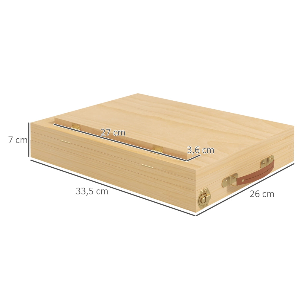 Cavalletto da tavolo in legno naturale con cassetto portaoggetti, angolo regolabile per tele fino a 24,5 cm, pratico per fai da te