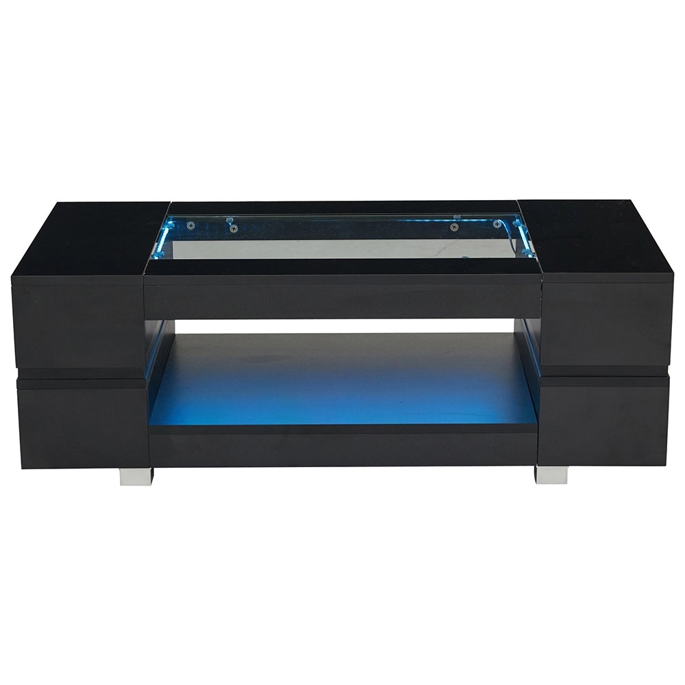 Tavolino-Xylo-Nero LED Bluetooth design cavo