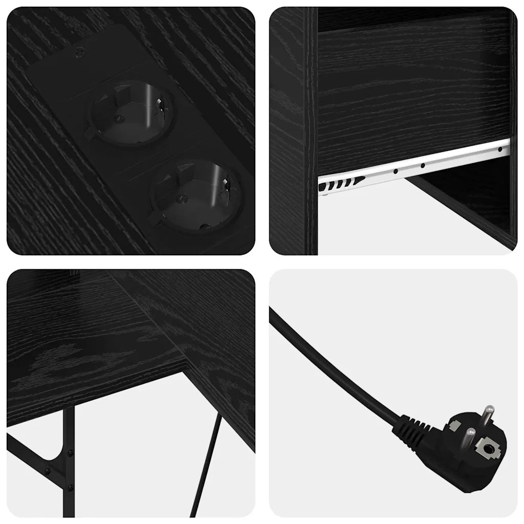 Scrivania Rovere Nero 182 x 101 x 87,5 cm Legno multistrato 3376136
