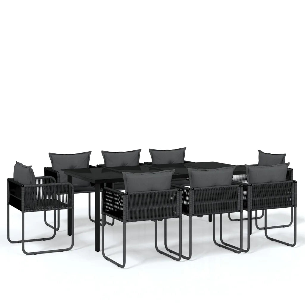 Set da Pranzo da Giardino 9 pz Nero 3099082