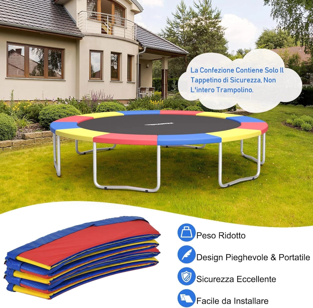 Copertura Bordo Imbottita per Trampolino, Copertura di Sicurezza Sostitutiva per Trampolino Impermeabile e Resistente allo Strappo, Accessori per Tappeto Elastico