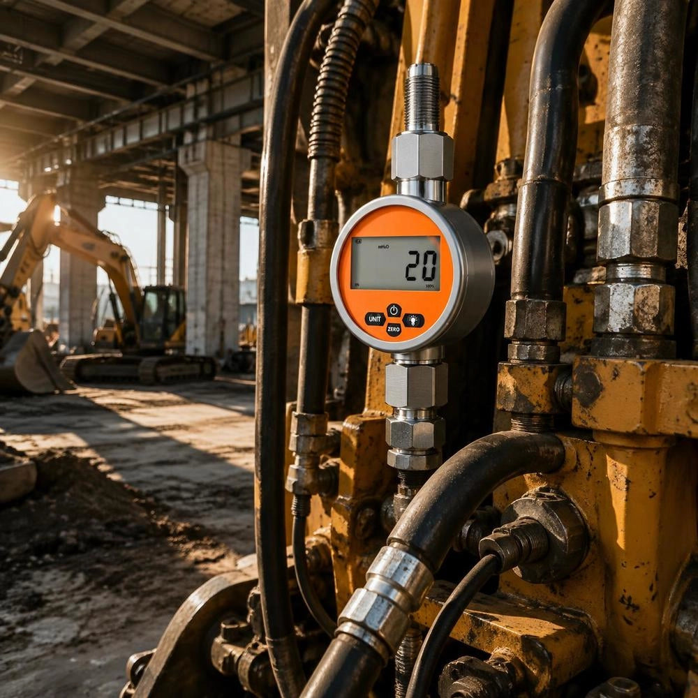 Digital Hydraulic Pressure Gauge, 0–700 Bar Hydraulic Pressure Sensor, Pressure Gauge Tester With 1/4 Inch NPT Base Input For Excavators, Hydraulic Test Gauge Stainless Steel Housing
