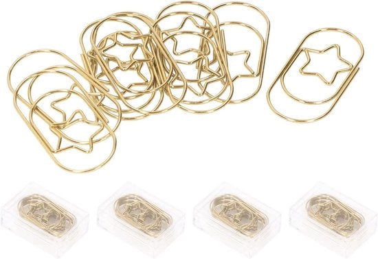 Clip per carta premium in colore scuro - 40 pezzi - Per uso domestico (Oro)