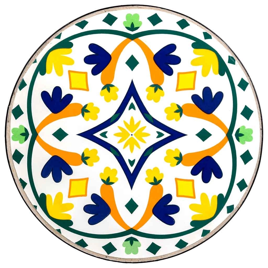 Supporto in mosaico Multicolore e ferro battuto d35x60h