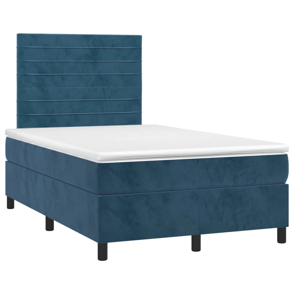 Giroletto a Molle con Materasso Blu Scuro 120x190 cm in Velluto 3270005