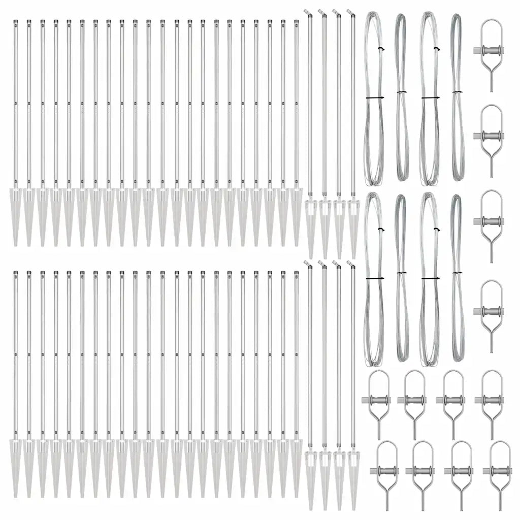 Palo della recinzione 52 pcs Grigio 3,2 x 3,2 x 165 cm