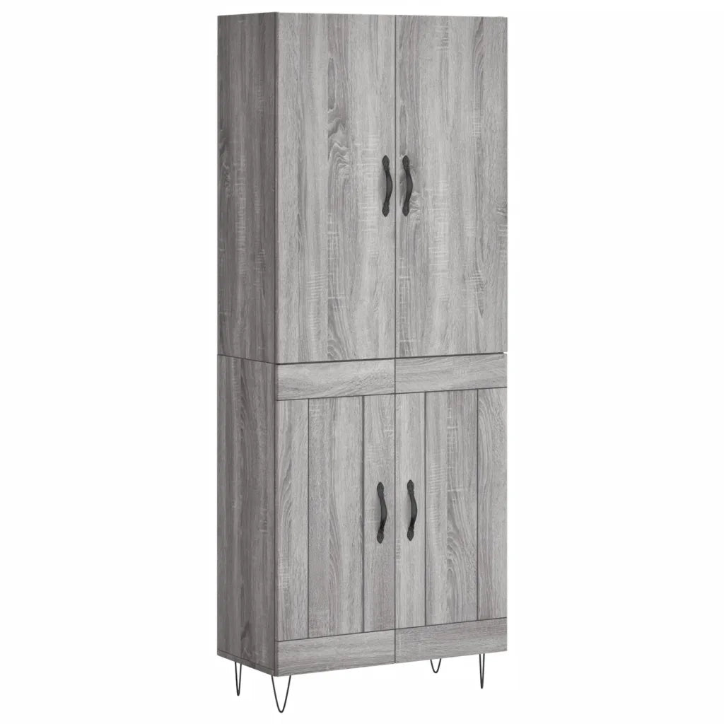 Credenza | Madia | Buffet da pranzo | Armadio da pranzo Grigio Sonoma 69,5x34x180 cm in Legno Multistrato