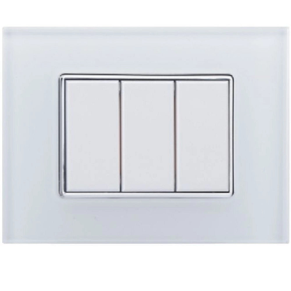 Trade Shop - Placca Cristal 3m 4m 6m Bianco Effetto Vetro Compatibile Con Bticino Axolute -