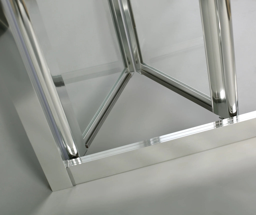 Box doccia angolare AKORD pieghevole + laterale fisso 70x80 cm cromo trasparente