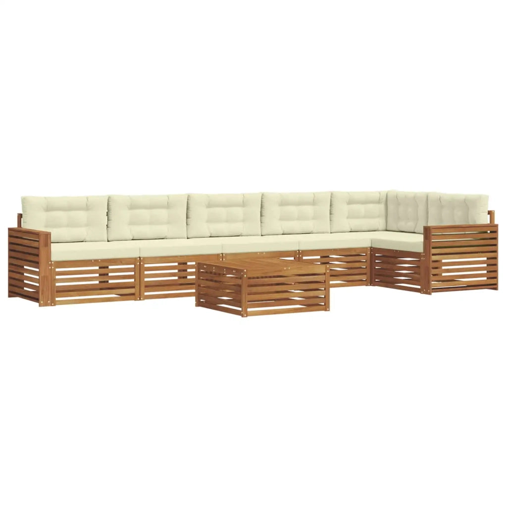Set di divani da esterno con cuscino 7 pcs Naturale e Crema 3373585