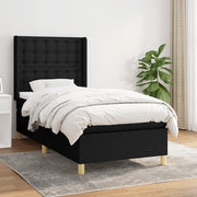 Giroletto a Molle con Materasso-Struttura Letto Nero 80x200 cm inTessuto 706749