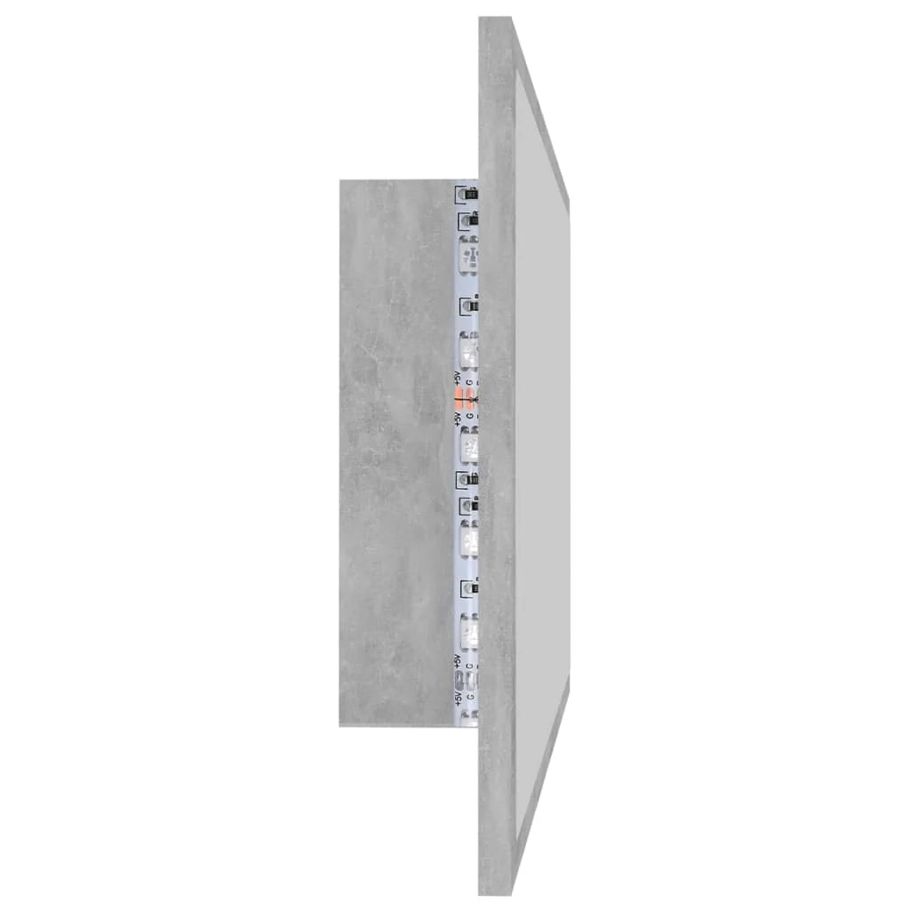 Specchio da bagno a LED 80 x 8,5 x 37 cm acrilico grigio 02_0006992