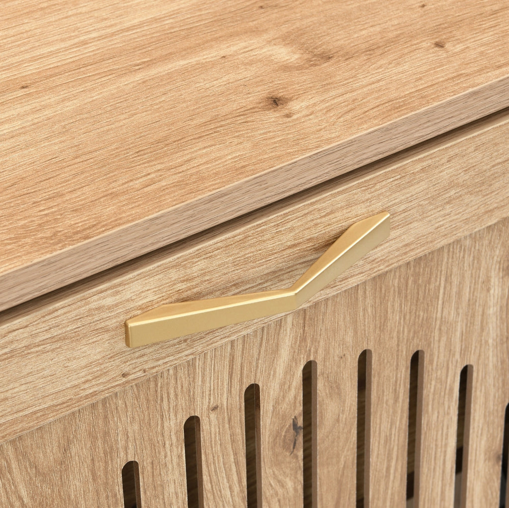 Scarpiera 108;5x24x100 cm con 4 ante in MDF effetto legno e struttura in metallo HOMVRA