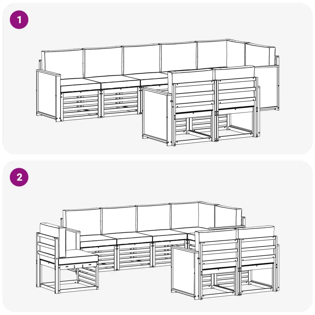 Set di divani da esterno 7 pz 3384494