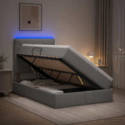 Letto con contenitore LED e materasso Grigio Chiaro 3459873