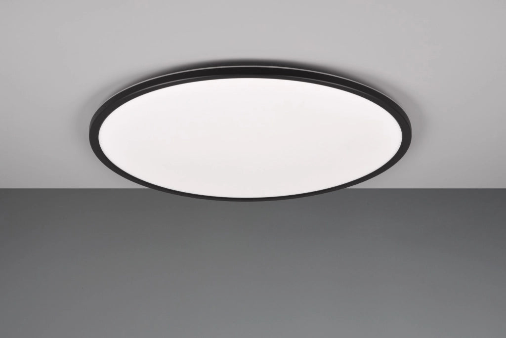 Plafoniera LED RL Scott 50 cm 30W nera con telecomando