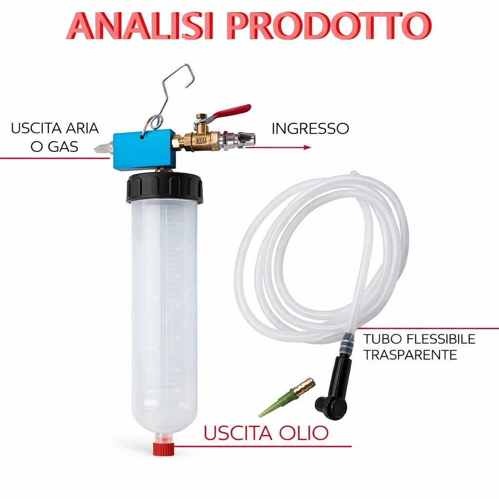 Pompa Aspirazione Olio e Liquido Freni Auto Professionale con Serbatoio | 12858
