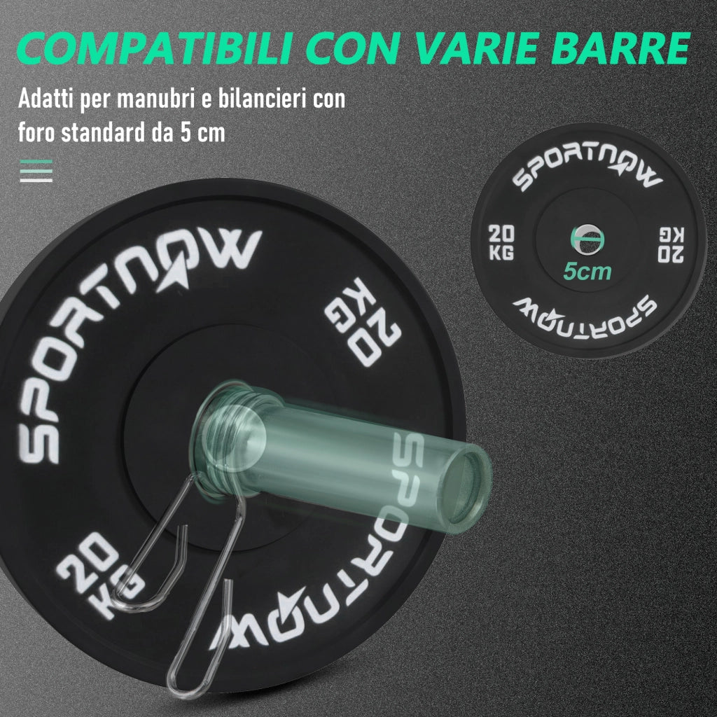 Set Dischi 20kg ¨C Minimal ¨C Nero 2 pezzi ?5cm