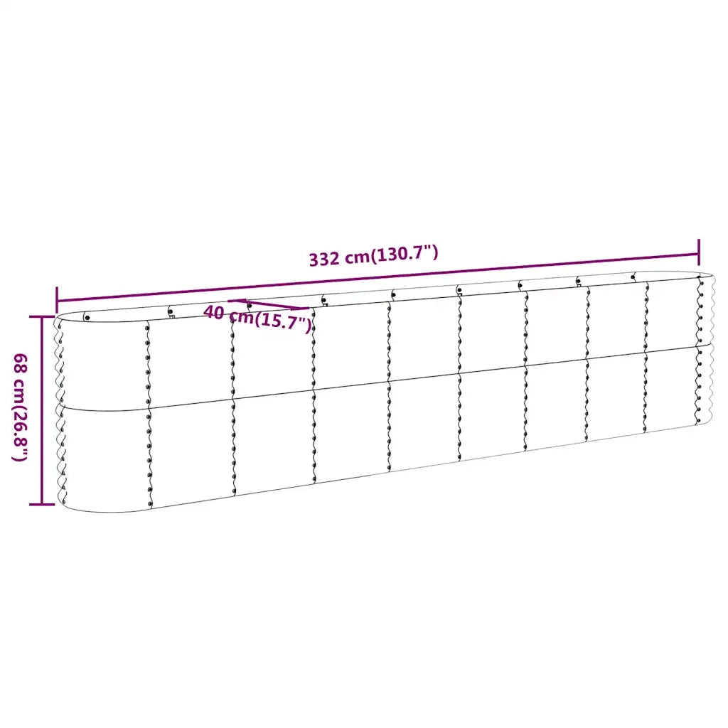 Letto da Giardino in Acciaio Zincato 332x40x68 cm Antracite 318911