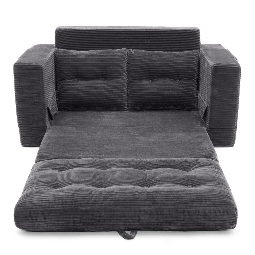 Divano 2 Posti con Braccioli Allargati e Tasche Laterali ¨C MINIMAL ¨C Grigio
