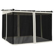 Gazebo | Pergolato con Pareti in Rete Crema 3x3 m in Acciaio