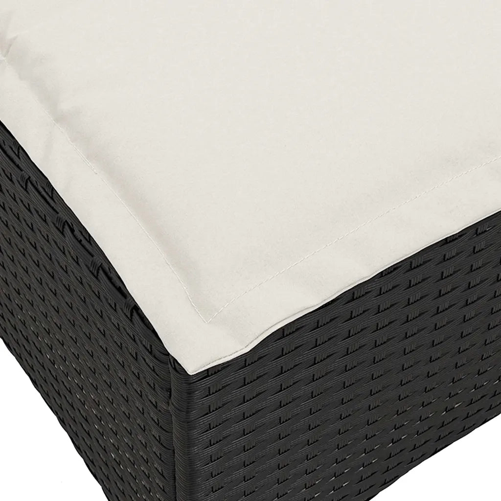Set Divani da Giardino 3 pz con Cuscini Forma L Polyrattan Nero 3328638