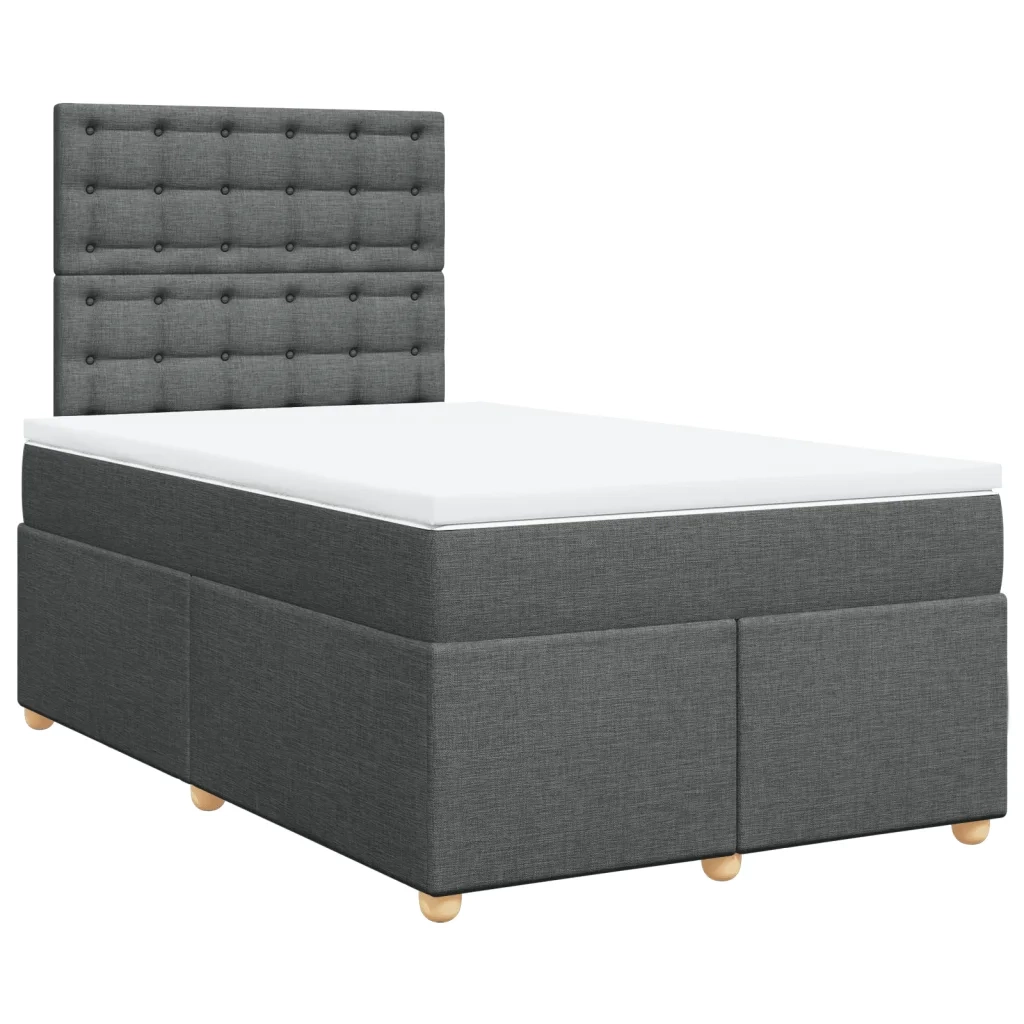 Giroletto a Molle con Materasso Grigio Scuro 120x190cm Tessuto